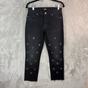Hudson Jeans Riley Crop Black Star  Metal Grommets Ankle Jeans Women’s 25